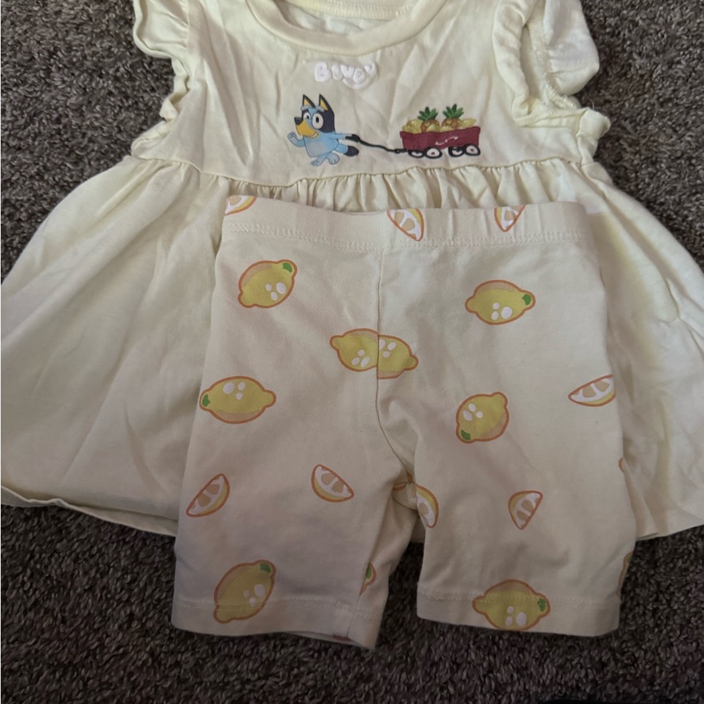 Kids Lemon Print Matching Set